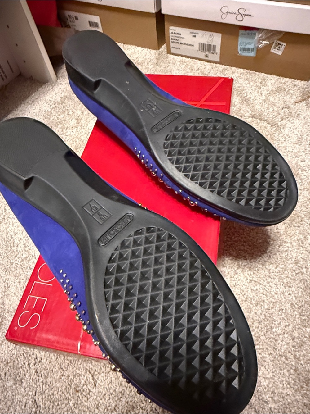 AEROSOLES Royal Blue Studded Ballet Flats - Picture 2 of 4